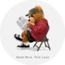 Read More, Talk Less Bear Reading Sticker