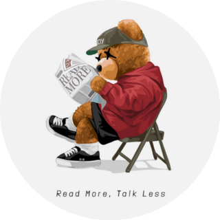 Read More, Talk Less Bear Reading Sticker