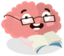 Reading Brain With Glasses Sticker