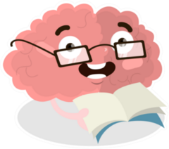 Reading Brain With Glasses Sticker