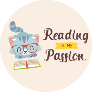 Reading Is My Passion Nerd Cat Illustration Sticker
