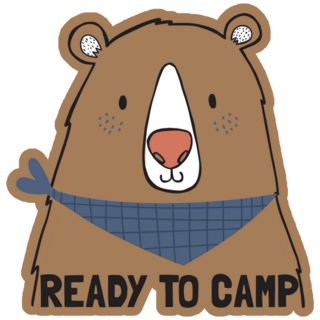 Ready To Camp Bear Sticker