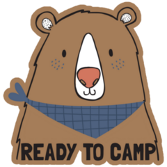 Ready To Camp Bear Sticker