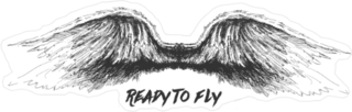 Ready to Fly Angel Wings Sticker