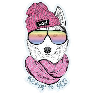 Ready To Ski Husky Sticker