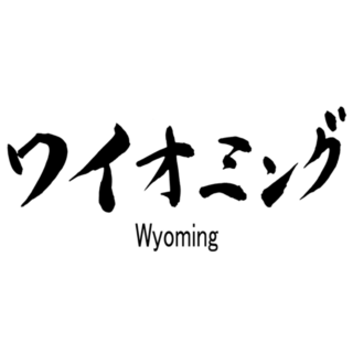 Real Hand Brush Written Kanji Character Of wyoming Sticker