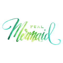 Real Mermaid Gradient Lettering Sticker