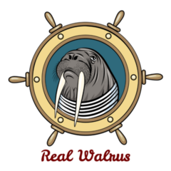 Real Walrus Boat Steering Wheel Sticker