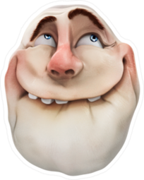 Realistic Ahhh Smiling Troll Face Meme Sticker