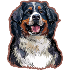Realistic Bernese Head Sticker