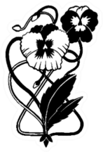 Realistic Drawing Of A Pansy Flower Sticker