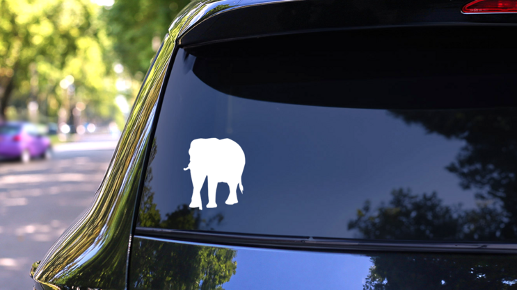 Realistic Elephant Sticker on a Rear Car Window (New) example