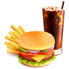 Realistic Fast Food Icon Sticker