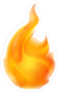 Realistic Fire Ball Sticker