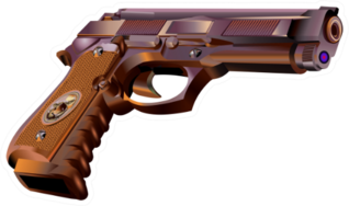 Realistic Hand Gun Sticker