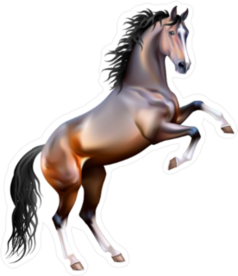 Realistic Horse Standing Up Sticker