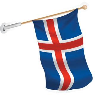 Realistic Iceland Flag Sticker