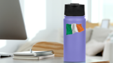 Realistic Ireland Flag Sticker on a Water Bottle (New) example