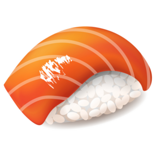 Realistic Japanese Cuisine, Salmon Sushi Sticker