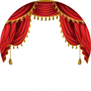 Realistic Luxury Red Theatre Curtains Sticker