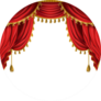Realistic Luxury Red Theatre Curtains Sticker