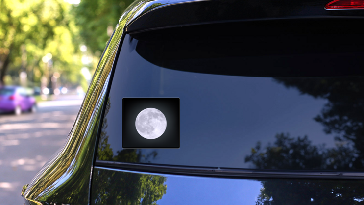 Realistic Moon Sticker on a Rear Car Window (New) example