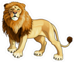 Realistic Painted Lion Sticker