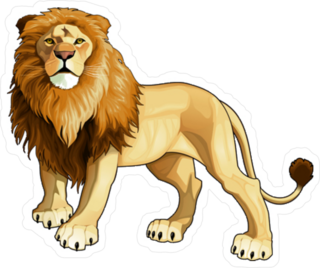 Realistic Painted Lion Sticker