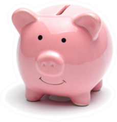 Realistic Pink Piggy Bank Sticker