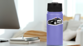 Realistic Police Cruiser Sticker on a Water Bottle (New) example