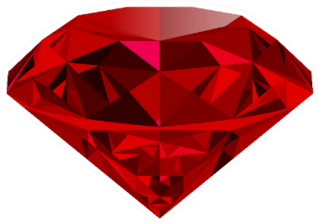 Realistic Red Ruby Isolated On White Background Jeweler Sticker