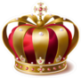 Realistic Red Velvet and Gold Crown Sticker