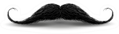 Realistic Vintage Black Curly Mustache Sticker