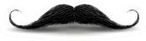 Realistic Vintage Black Curly Mustache Sticker