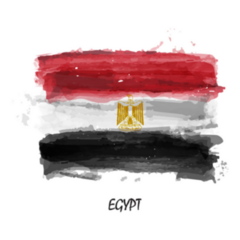 Realistic Watercolor Painting Flag Of Egypt Sticker