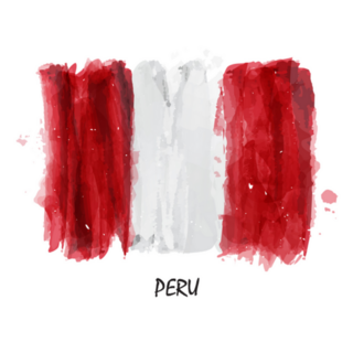 Realistic Watercolor Painting Flag Of Peru Sticker