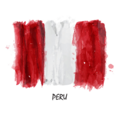 Realistic Watercolor Painting Flag Of Peru Sticker