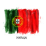 Realistic Watercolor Painting Flag Of Portugal Sticker
