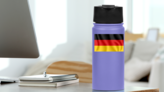 Realistic Waving Flag Of Germany Sticker on a Water Bottle (New) example
