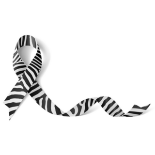 Realistic Zebra Ribbon Awareness Sticker