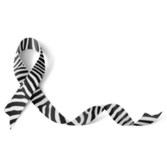 Realistic Zebra Ribbon Awareness Sticker