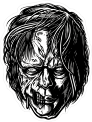 Realistic Zombie Black Illustration Sticker