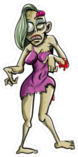 Reanimated Female Corpse Zombie Sticker