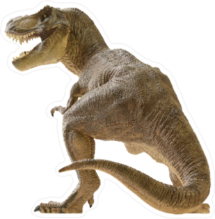 Rear View of Dinosaur Sticker