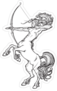 Rearing Centaur Holding Bow And Arrow Sketch Sticker