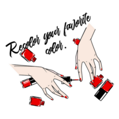 Recolor Your Favorite Color Nail Polish Lettering Sticker