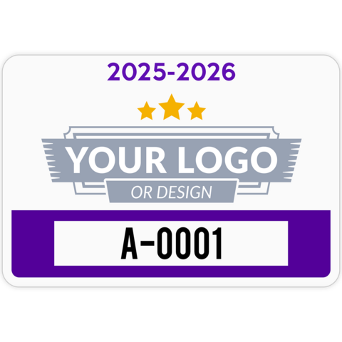 Durable Rectangle Parking Permits with Your Logo - Fully Customizable