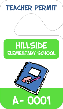Rectangle Teacher Hang Tag Parking Permit