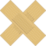 Rectangular Crossed Band Aid Bandage Sticker