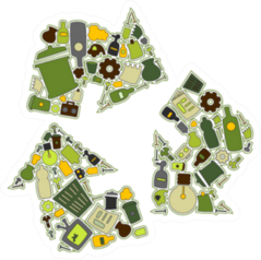 Recycle Icons In The Symbol Sticker